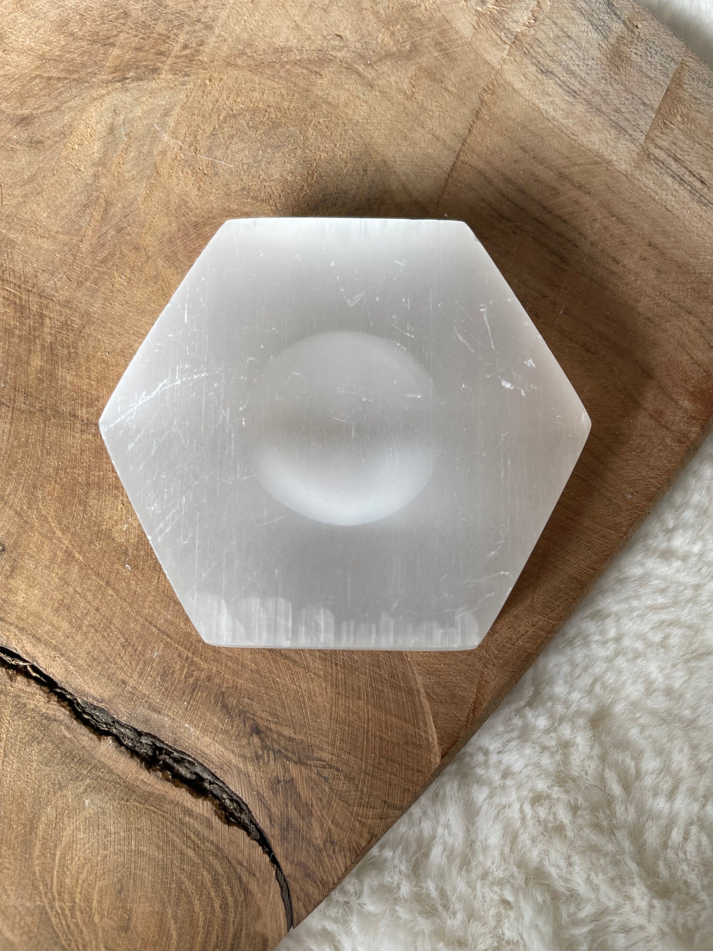 Porte bougie hexagone sélénite