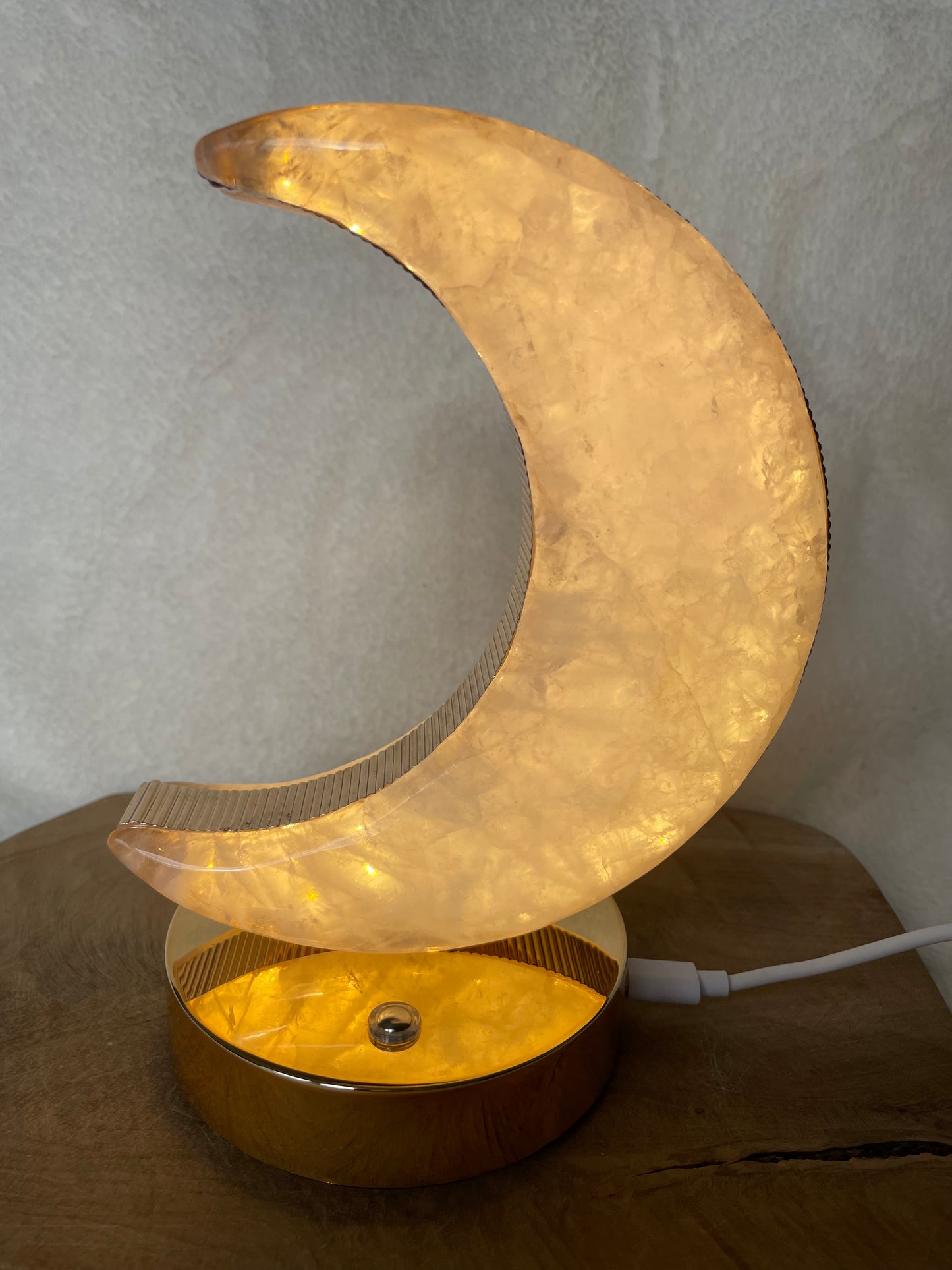Lampe lune quartz rose