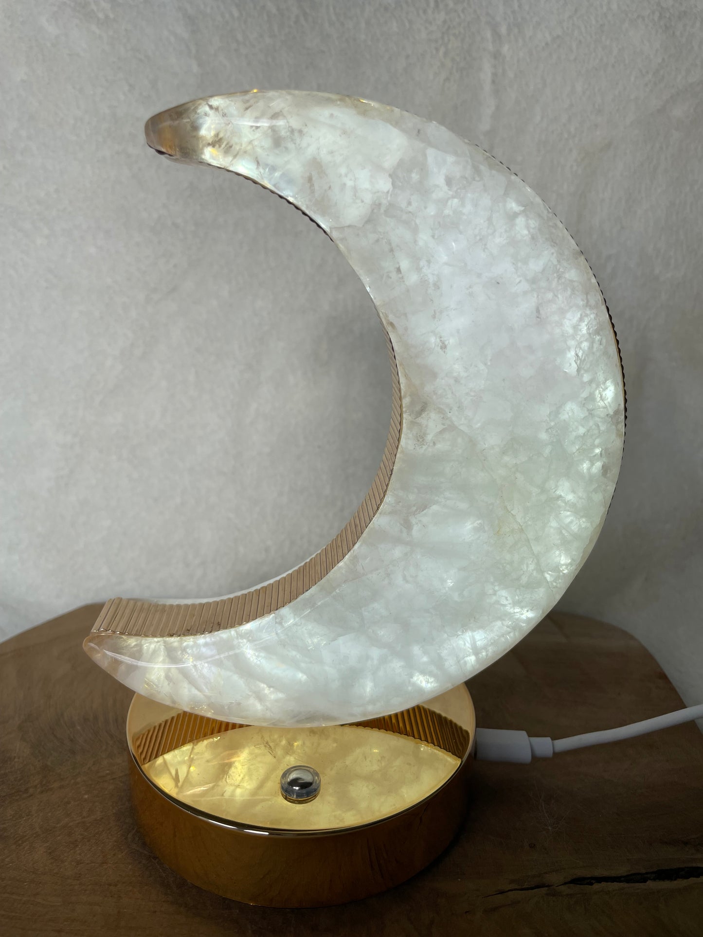 Lampe lune quartz rose