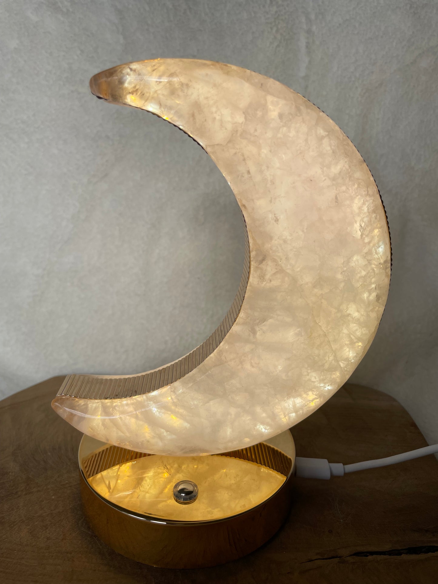 Lampe lune quartz rose