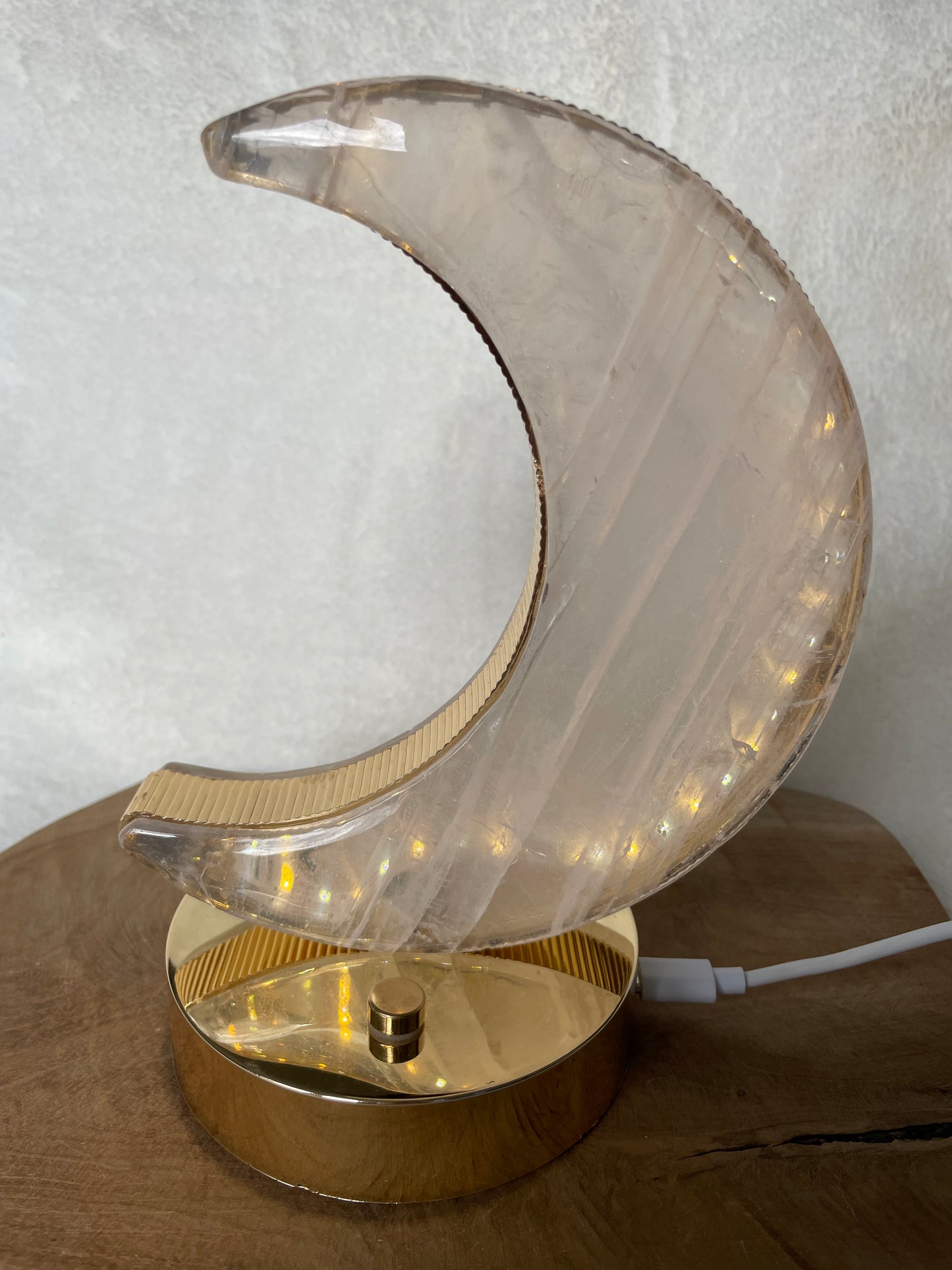 Lampe lune quartz rose