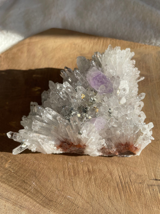 Quartz & inclusions d'améthyste brut