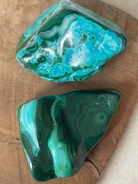 Formes libres malachite & crysocolle