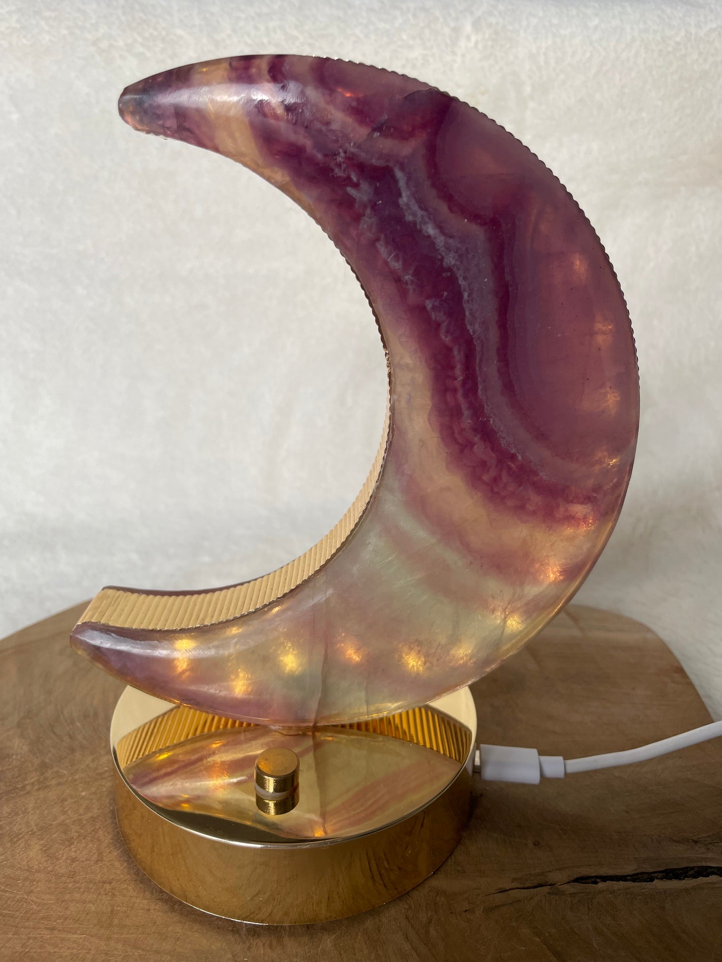 Lampe lune fluorite multicolore