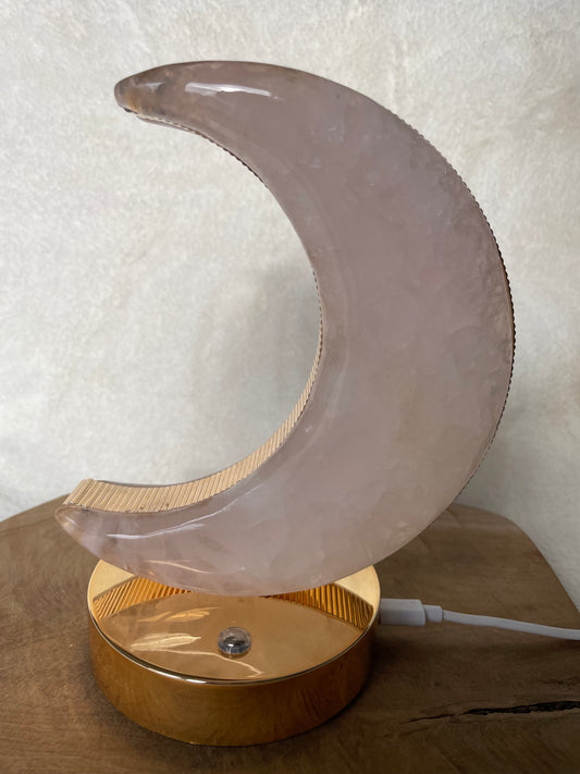 Lampe lune quartz rose