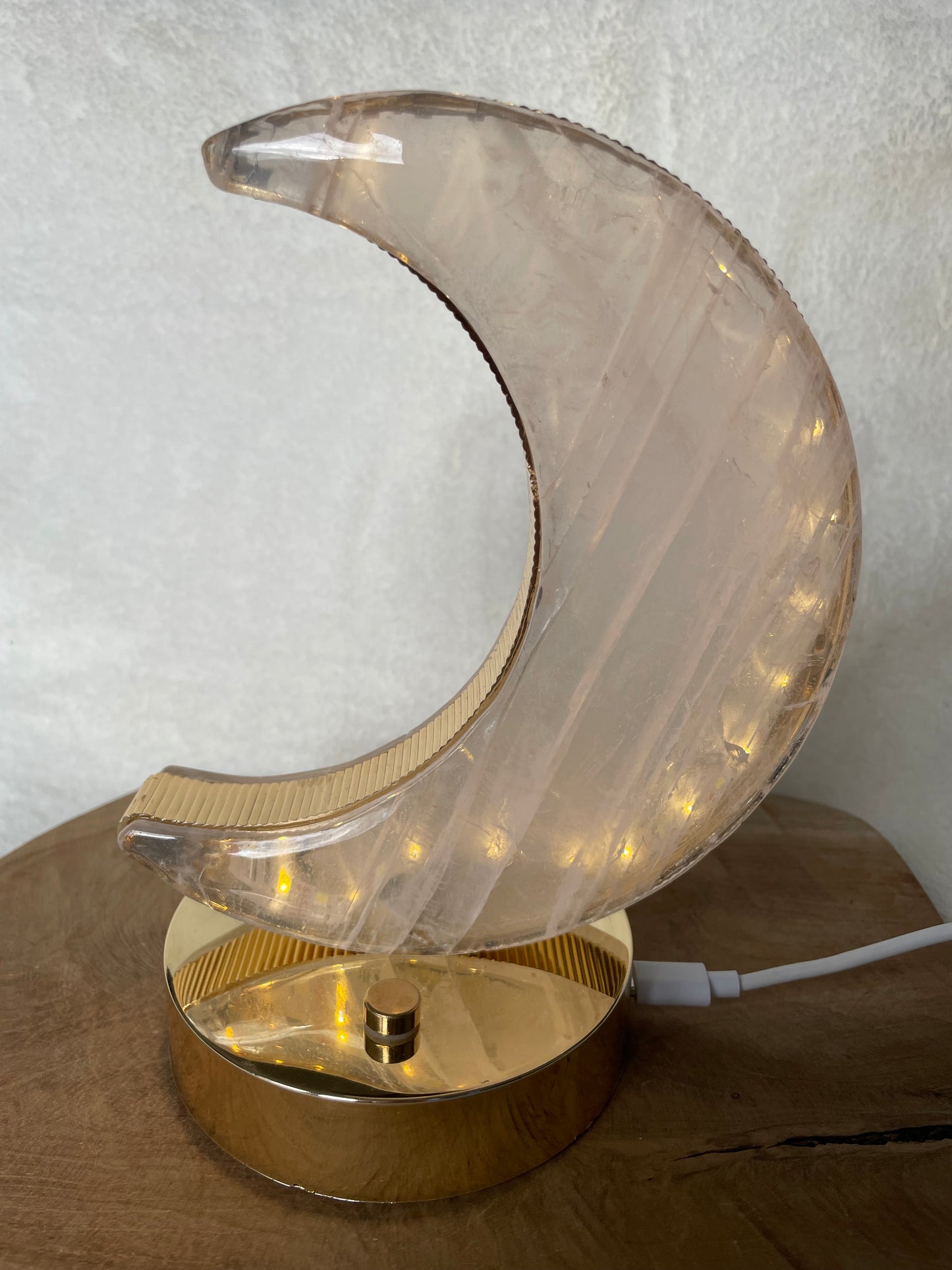 Lampe lune quartz rose