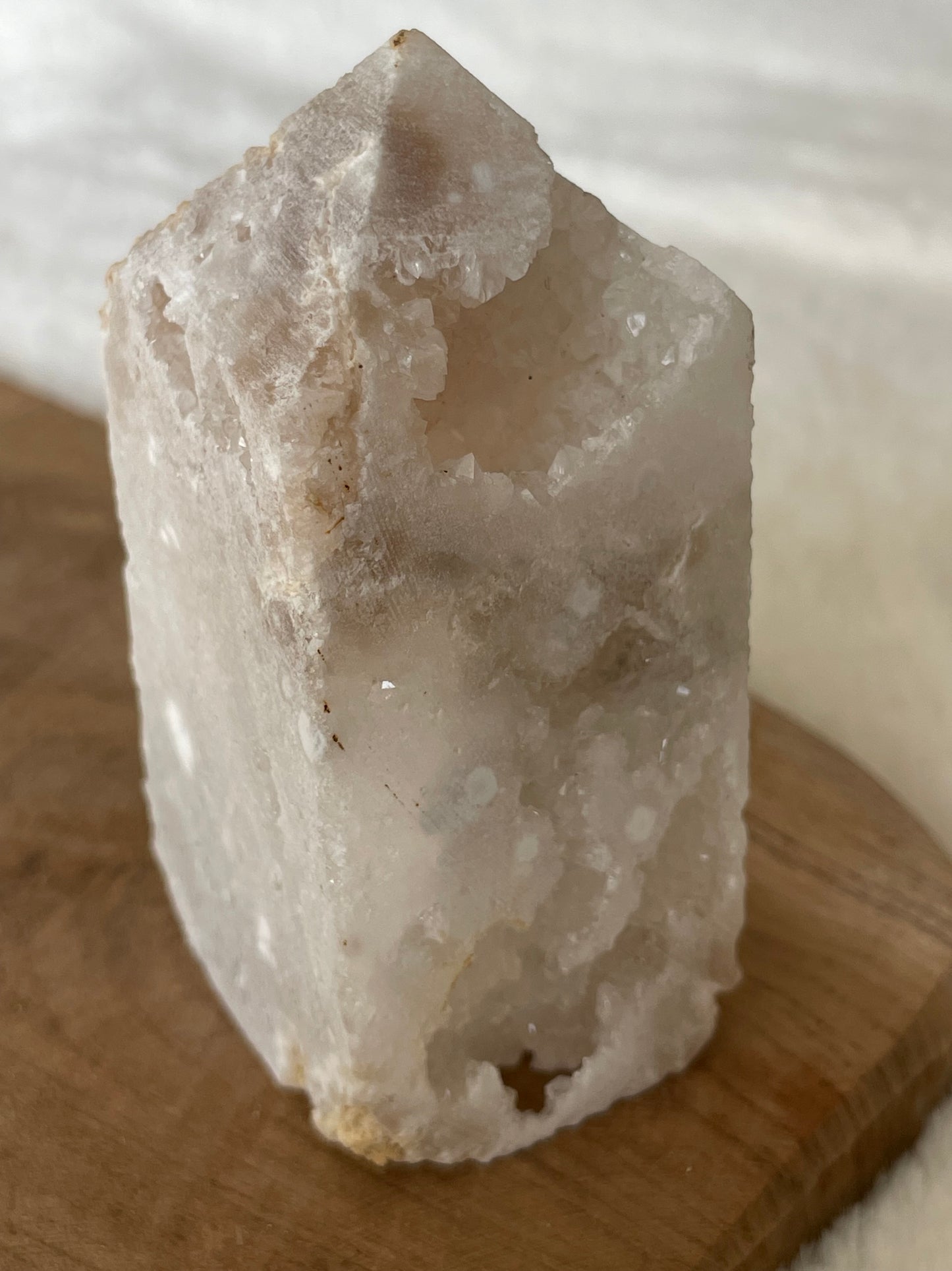 Pointe agate blanche & quartz