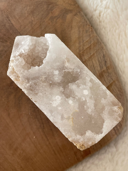 Pointe agate blanche & quartz