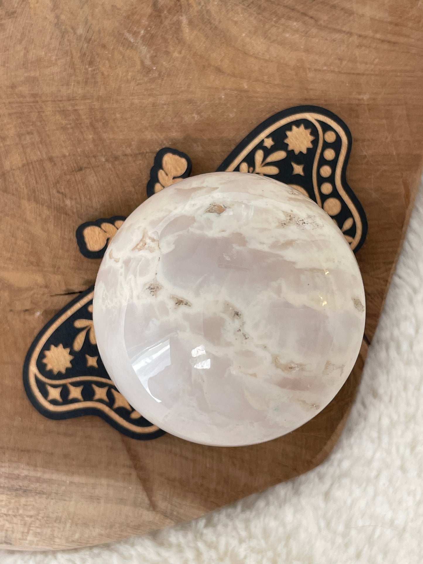 Sphère agate neige