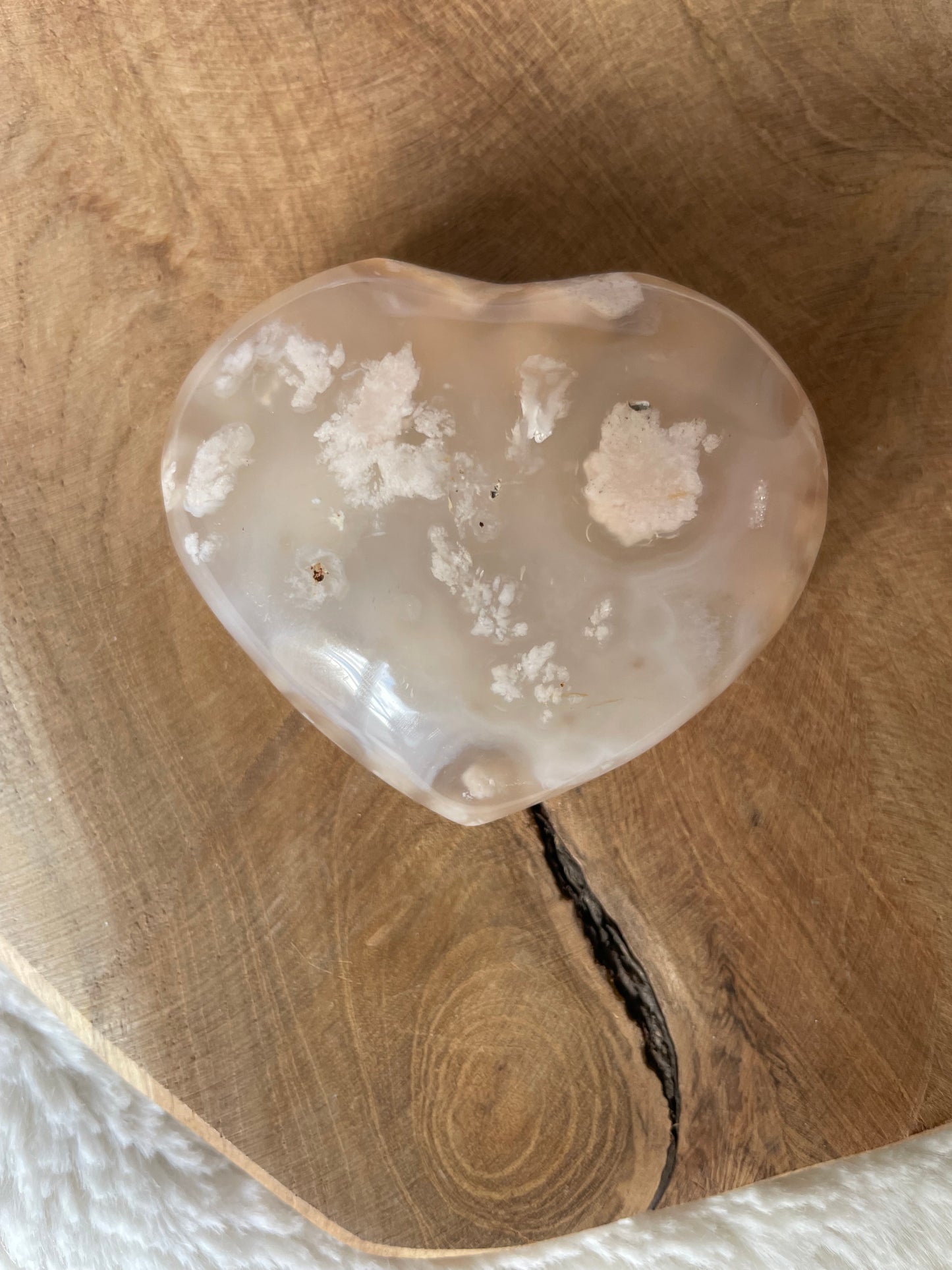 Cœur agate fleur